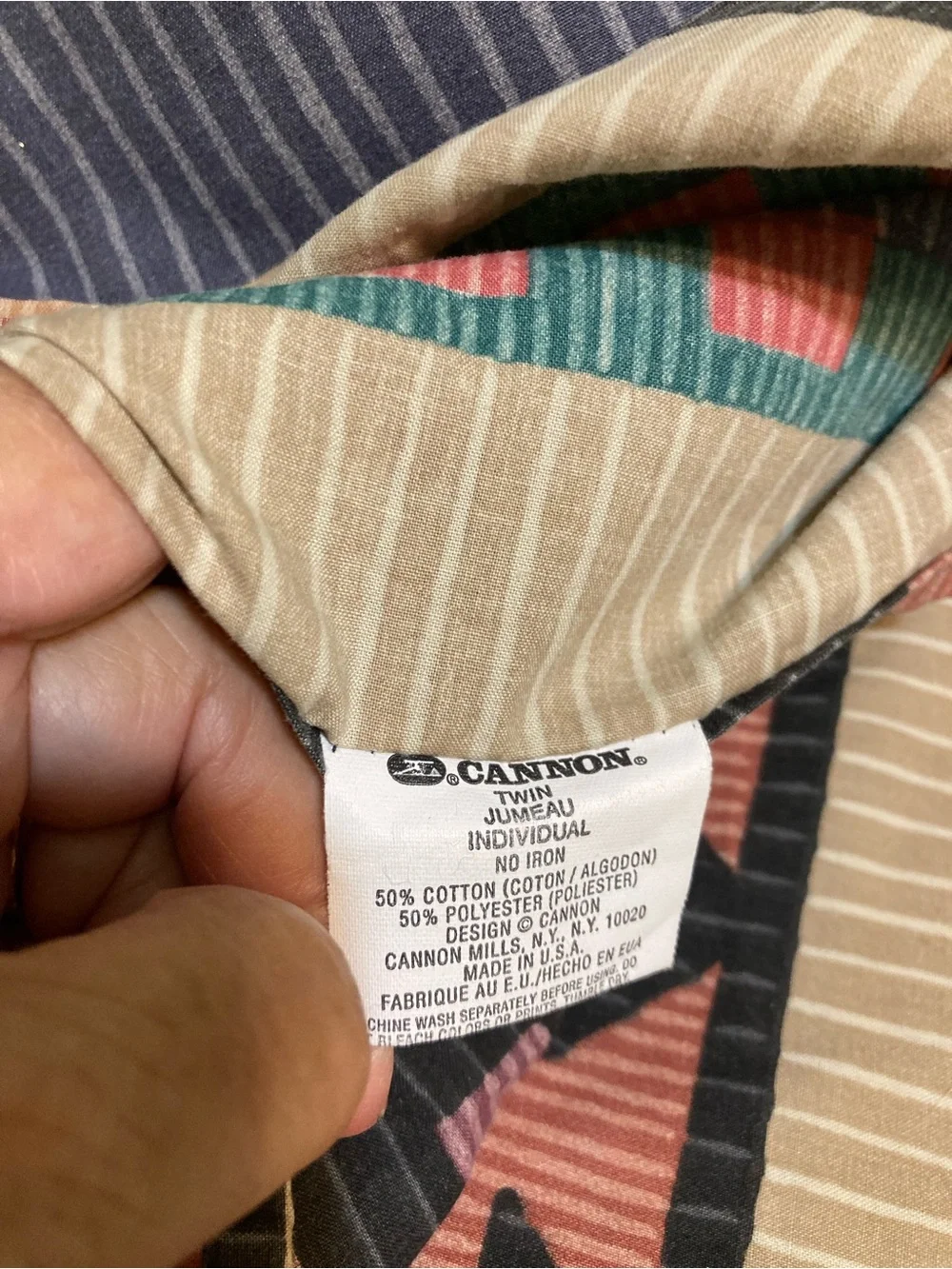Canon Southwestern Stripe Curtain Panel in Beige, Coral & Teal